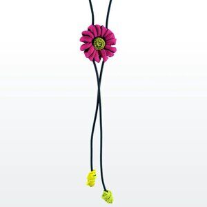 Fiddlesticks Pink and Green Mum Bolo Adjustable Necklace